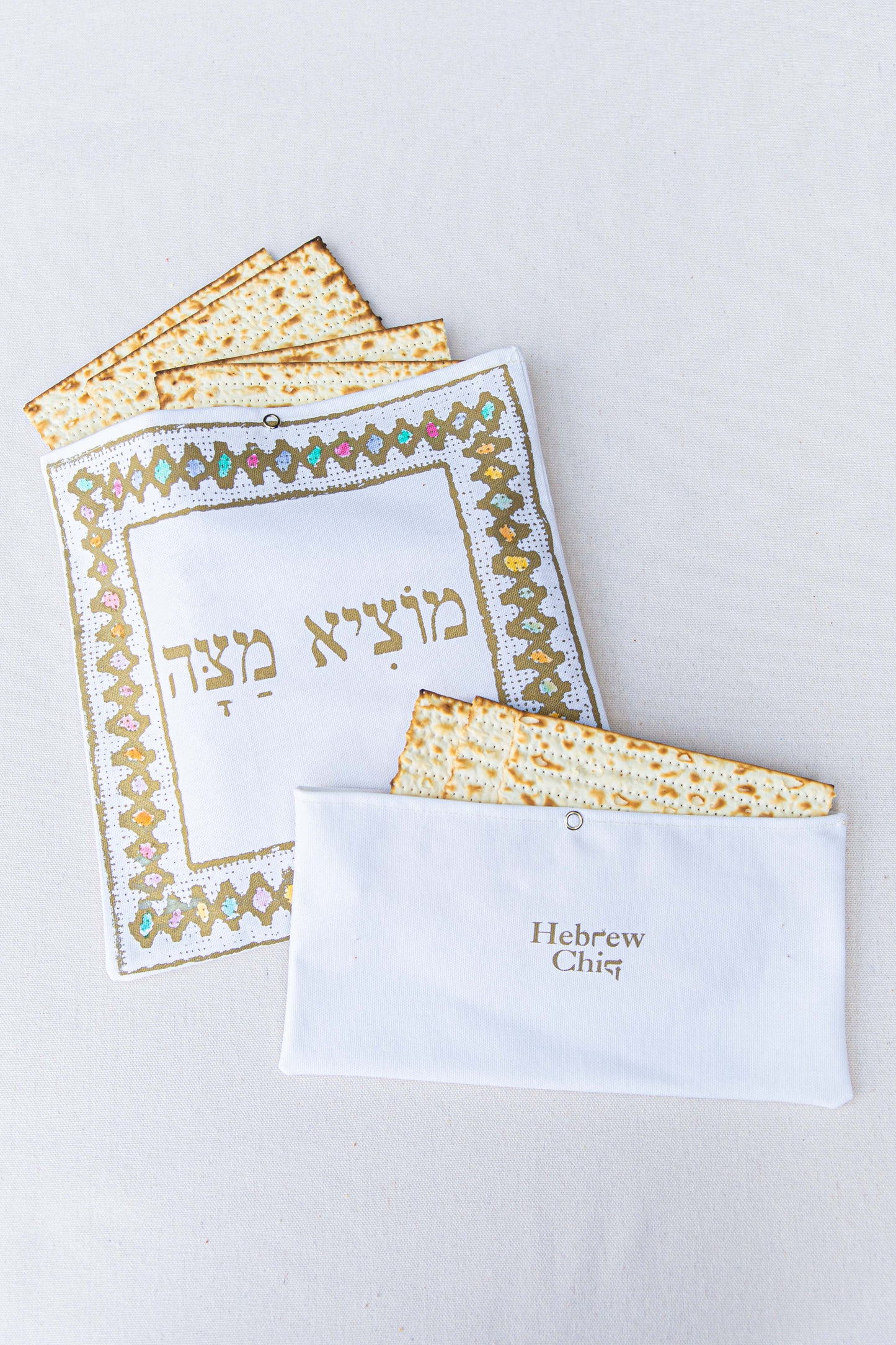 כיסים למצה ואפיקומן- זהב ולבן